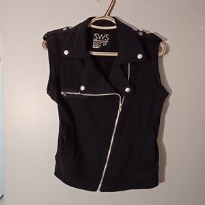 Goth punk moto vest